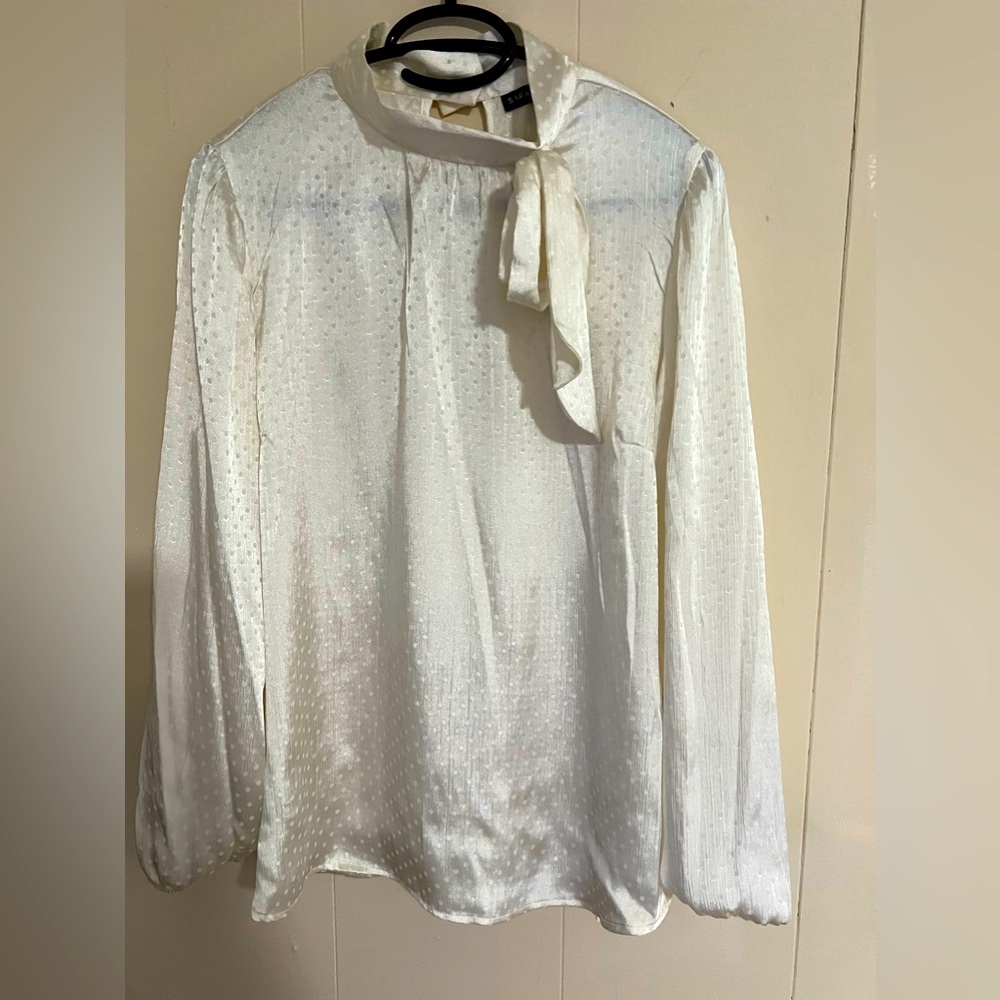 Long sleeve mock neck blouse